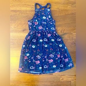 Derek Heart Girl Crocheted Cross-strap Floral Dress